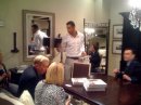 Darryl Carter talks with interior designers about his book The New Traditional at Las Vegas Furniture Market